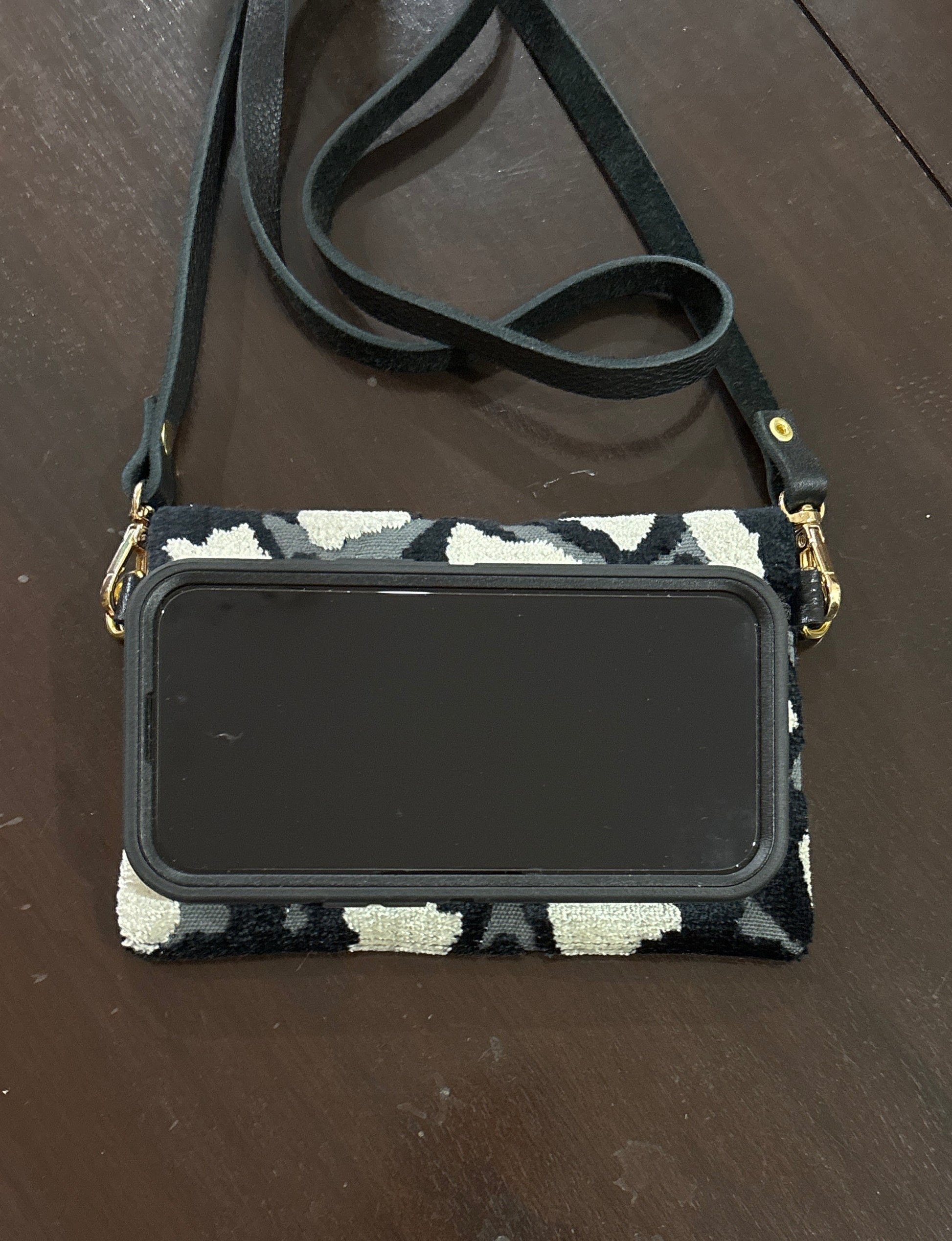 Stadium Bag-Black and White Cheetah Cut Velvet - DMD Bags