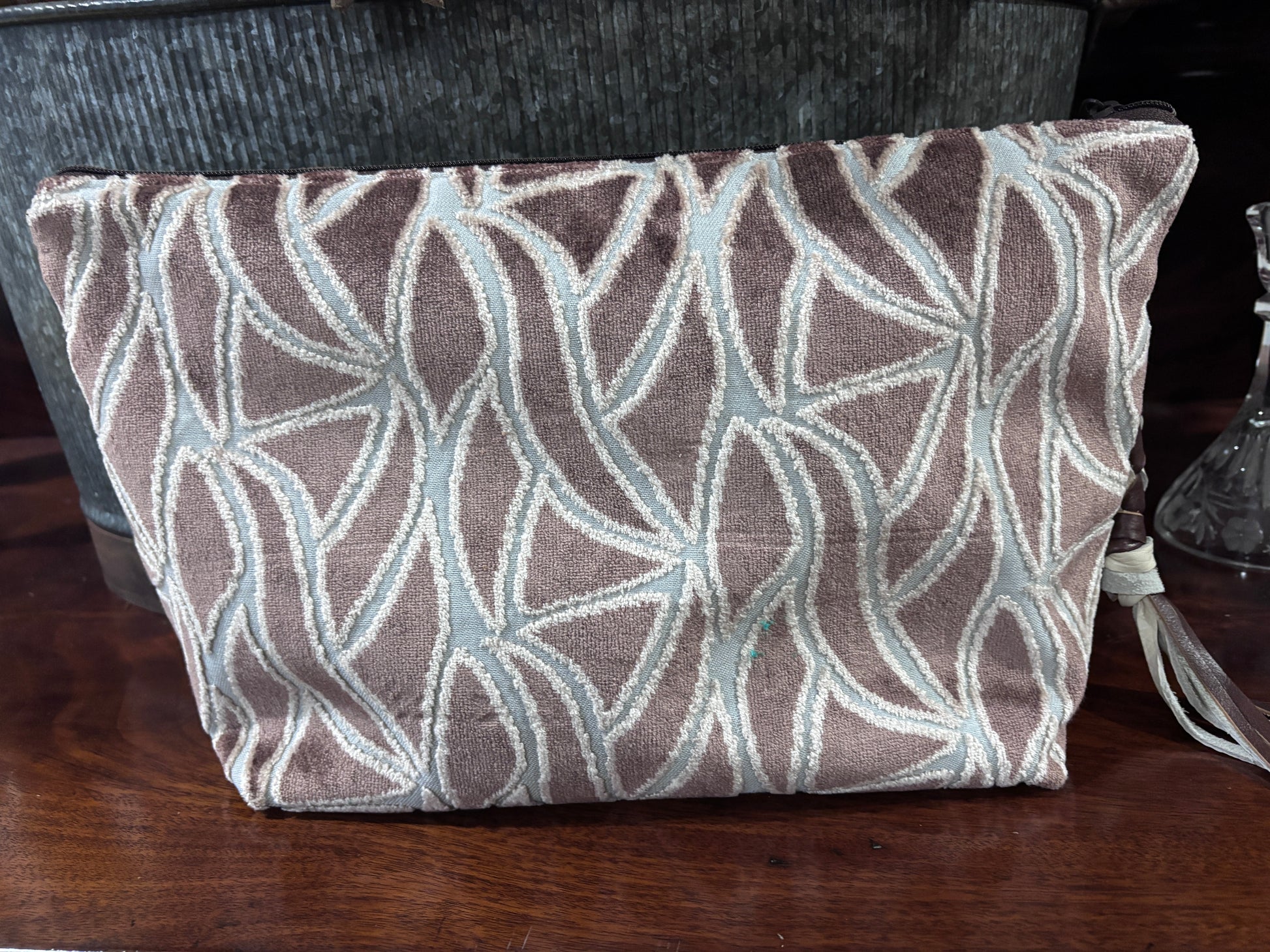 Jumbo Make Up Bag-Beautiful in Brown - DMD Bags