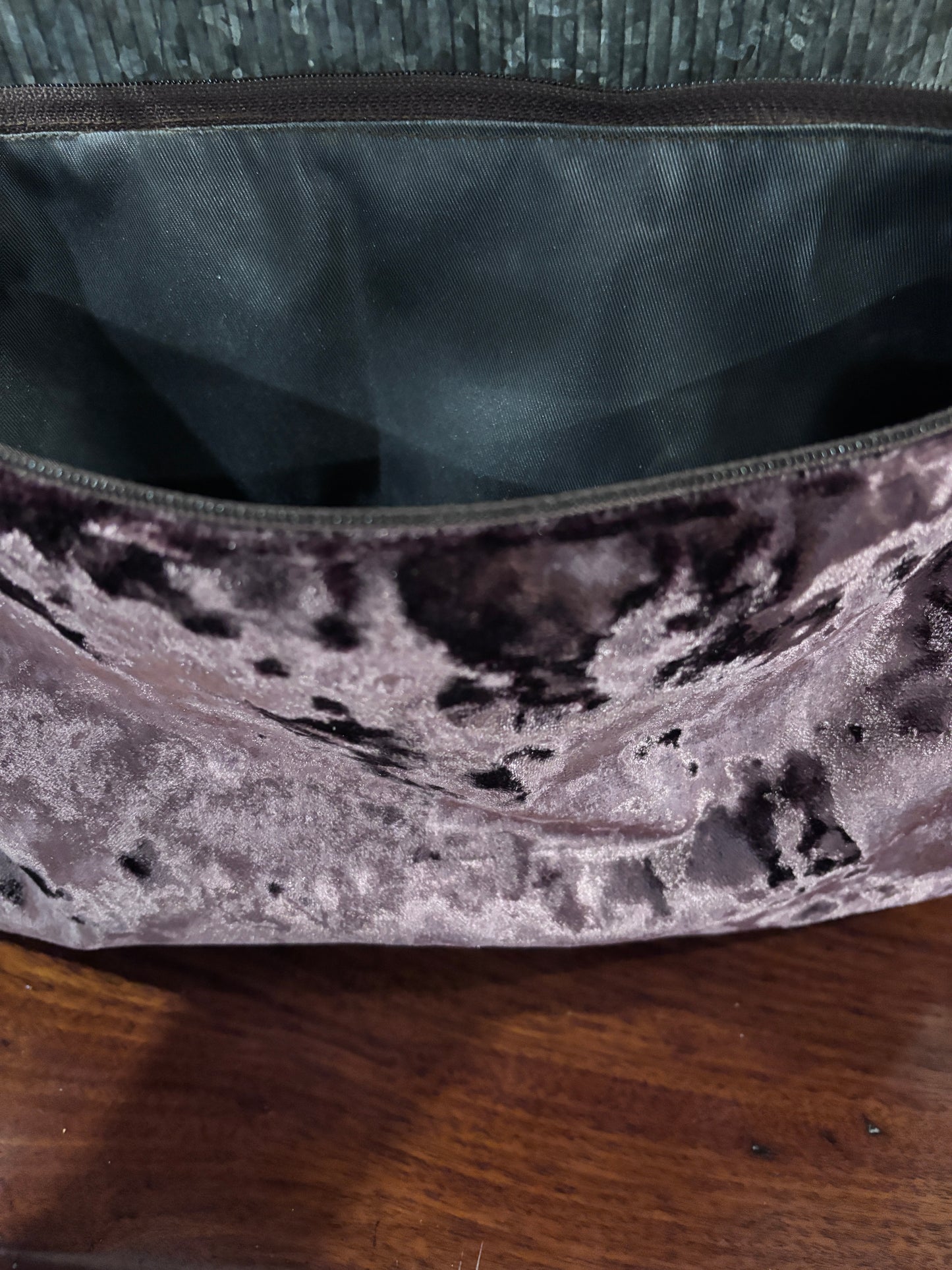 14.5x9 Large Pouch or Clutch Couture Dusty Rose Crush Velvet and Chenille Tiger