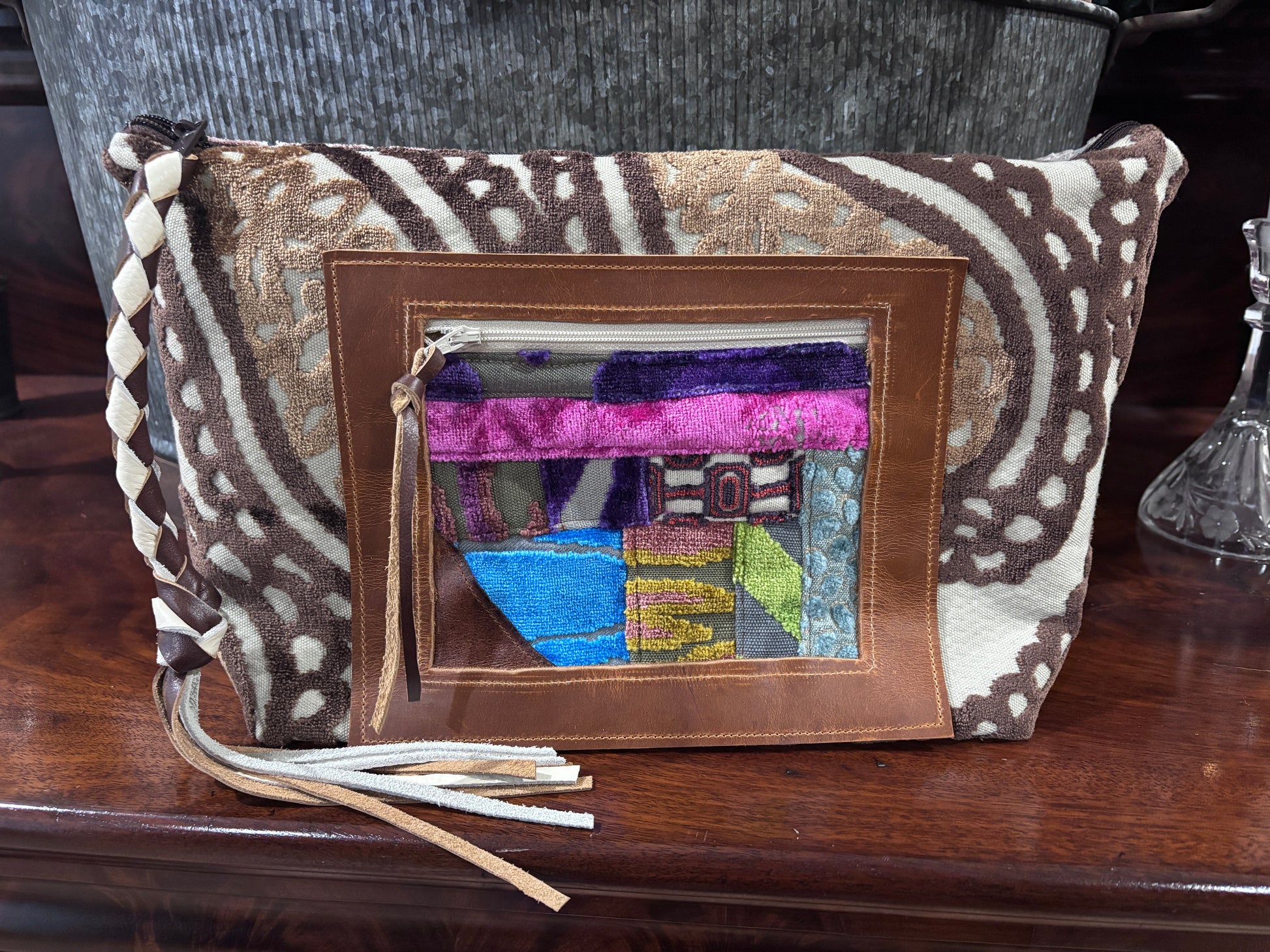 Jumbo Make Up Bag-Beautiful in Brown - DMD Bags