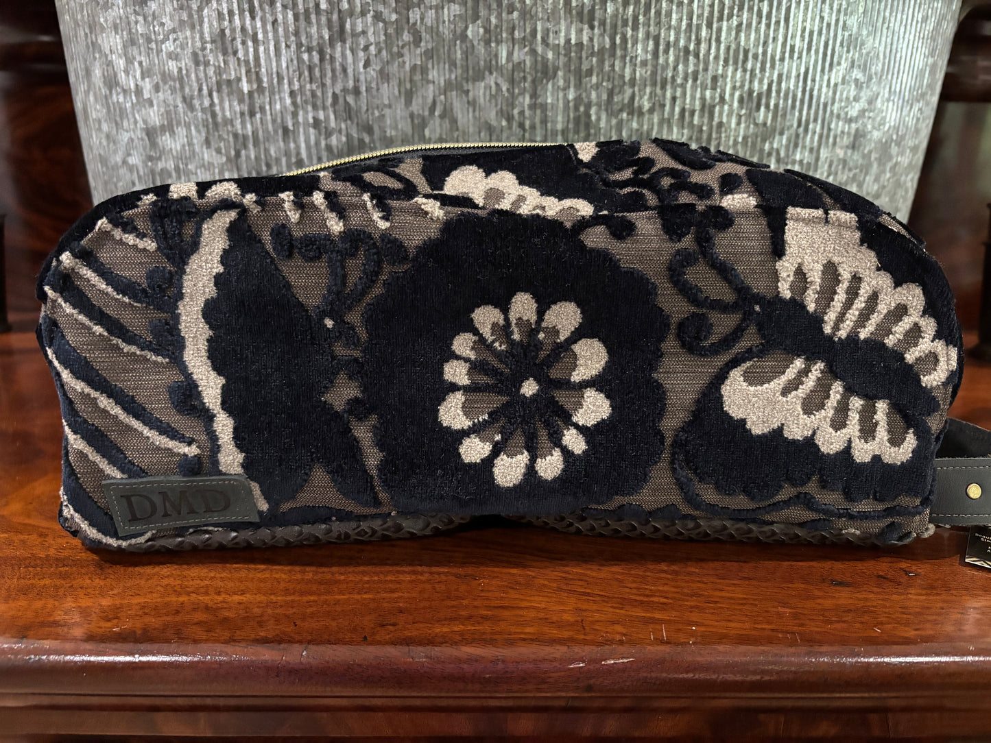 Vanity Bag Couture Cut Velvet Black & Taupe