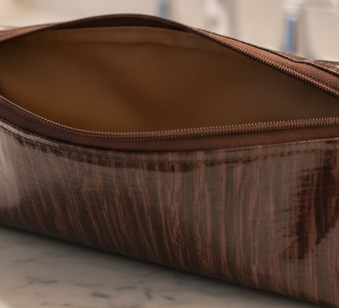 Waterproof Case for toothbrush etc. Woodgrain print