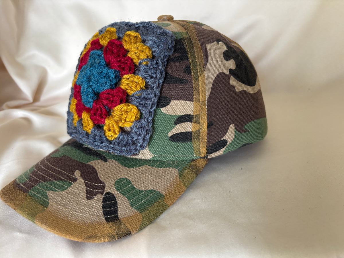 Granny Square Camo Hat