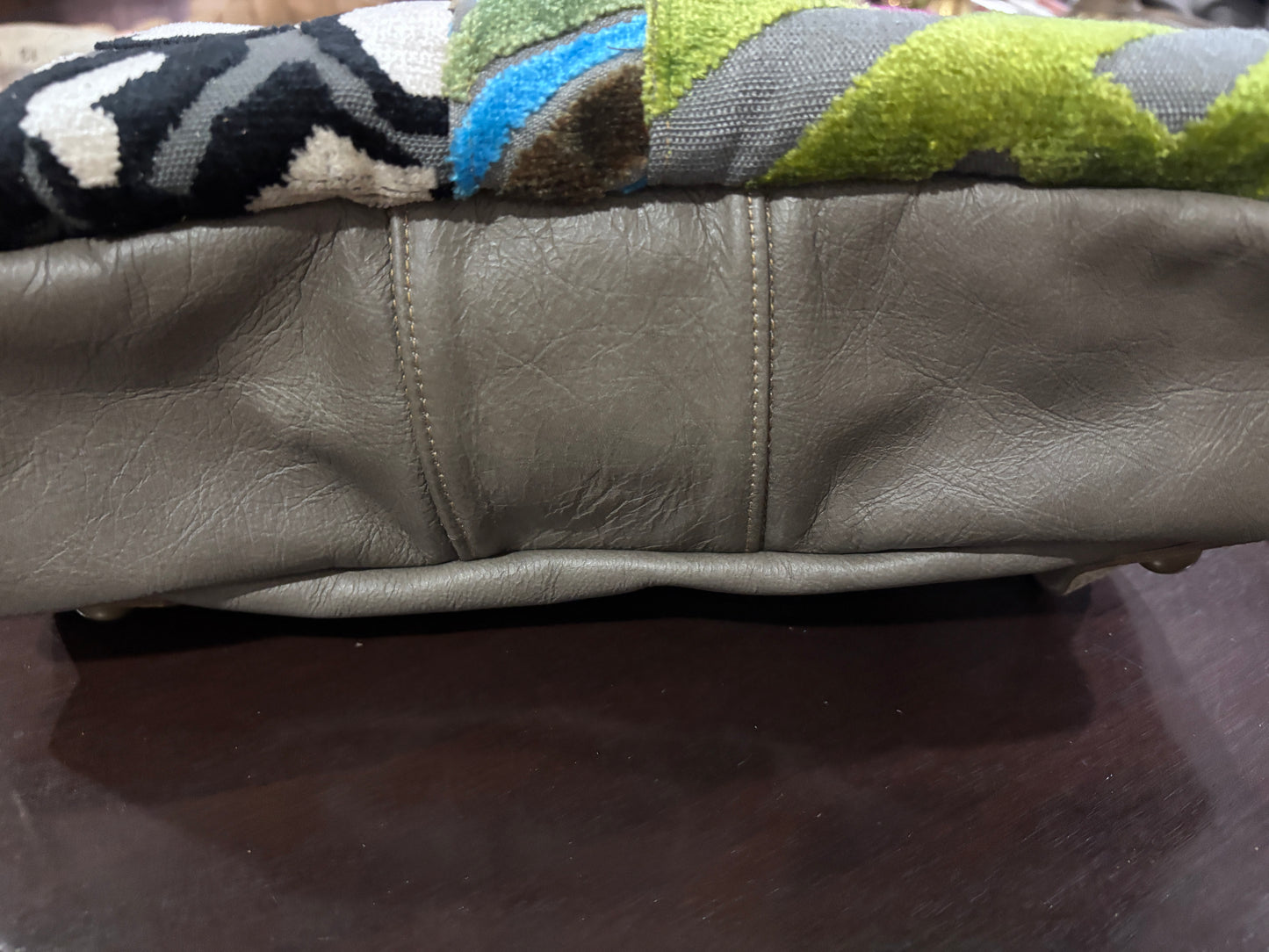 Back Pack - Smaller version in Velvet Patchwork & Leather