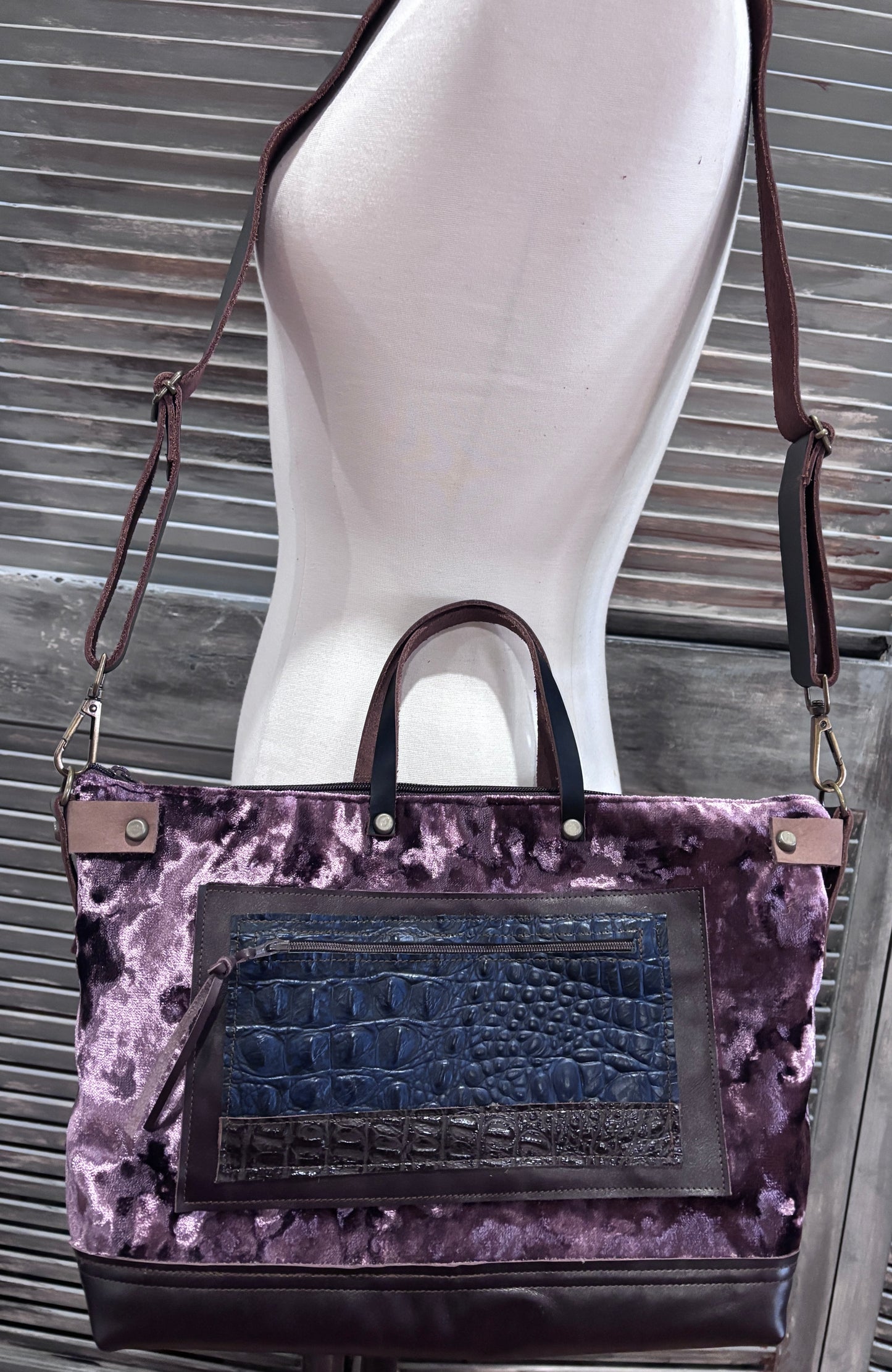 “Millie” Adjustable wide leather strap-Crossbody-Shoulder bag - Handbag