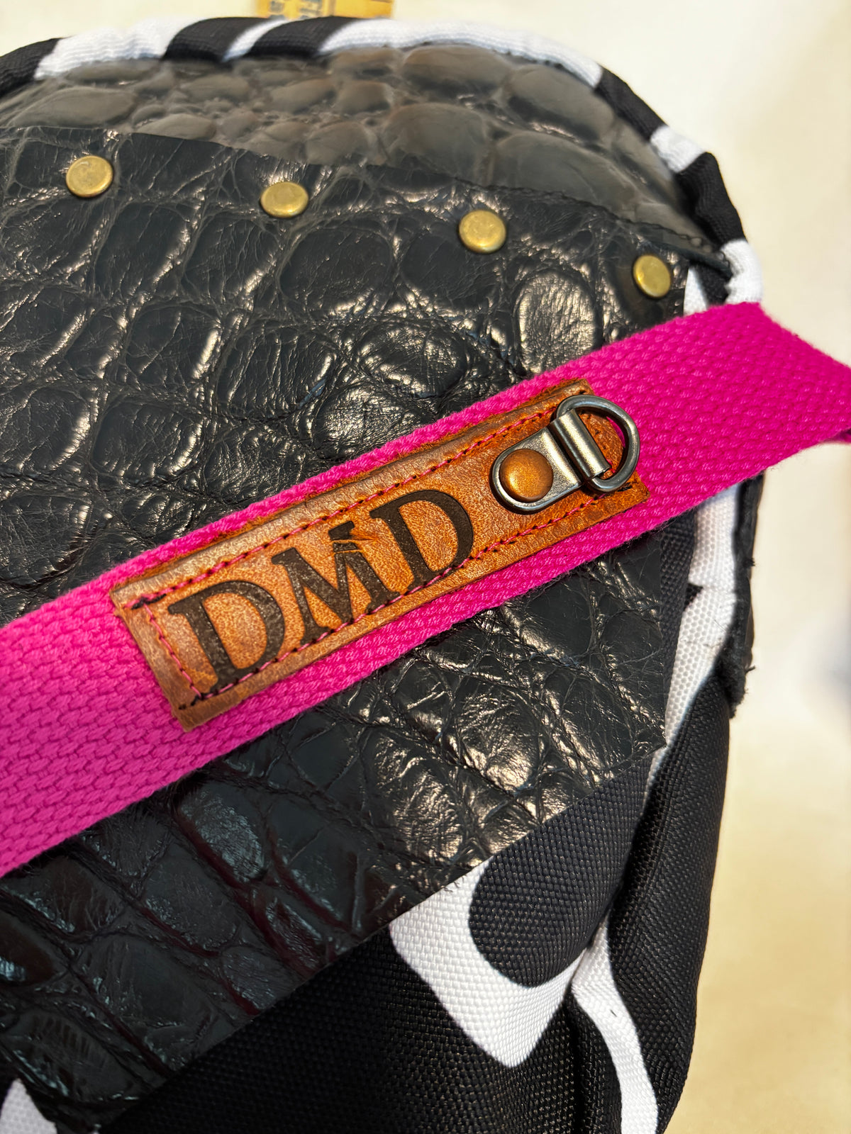 The X Bag in Black&White with Hot Pink accents