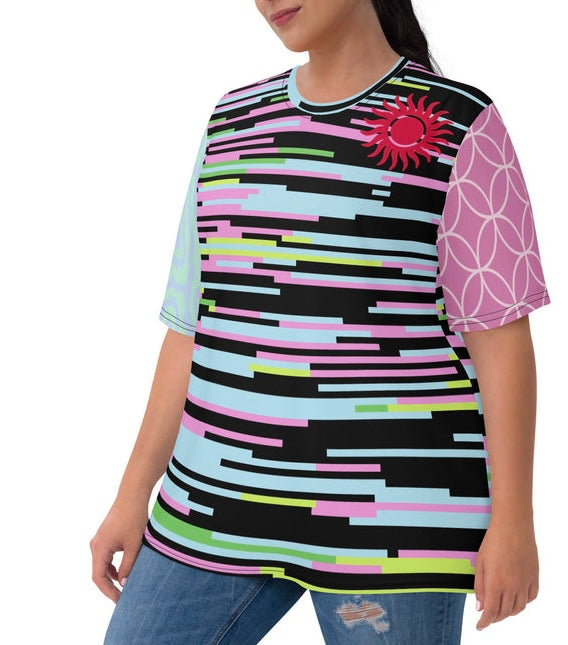 Comfy Tee Mini Stripe with Sun and Color Block Sleeve - DMD Bags