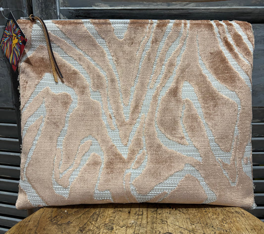 Laptop case Rose Gold Tiger and Biscotti Chenille 11x14