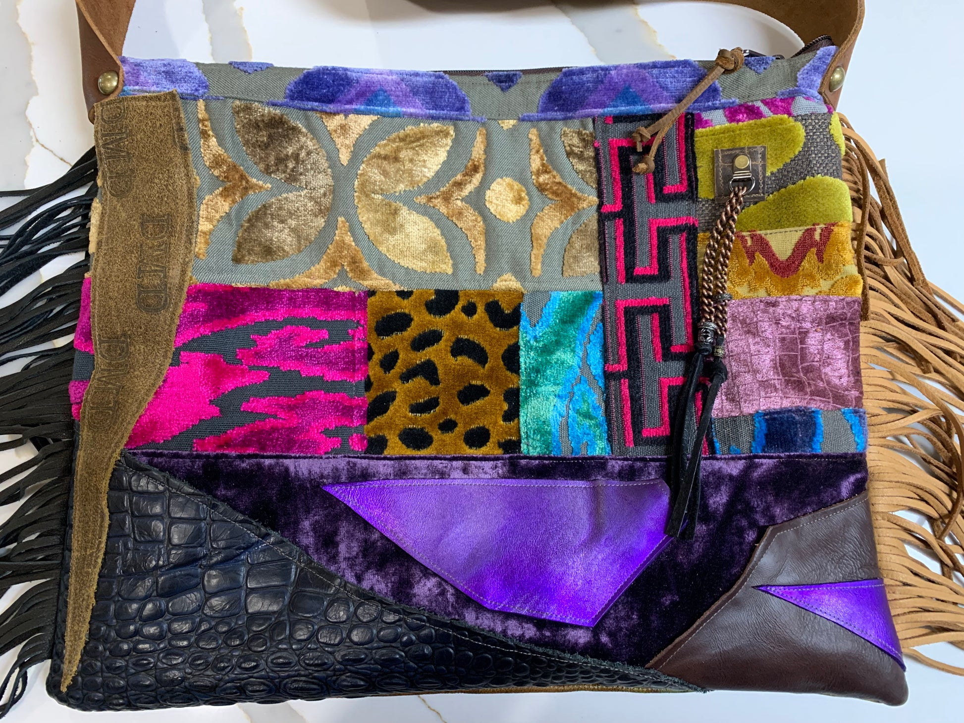 Crossbody Patchwork One of a kind Leather Back - DMD Bags