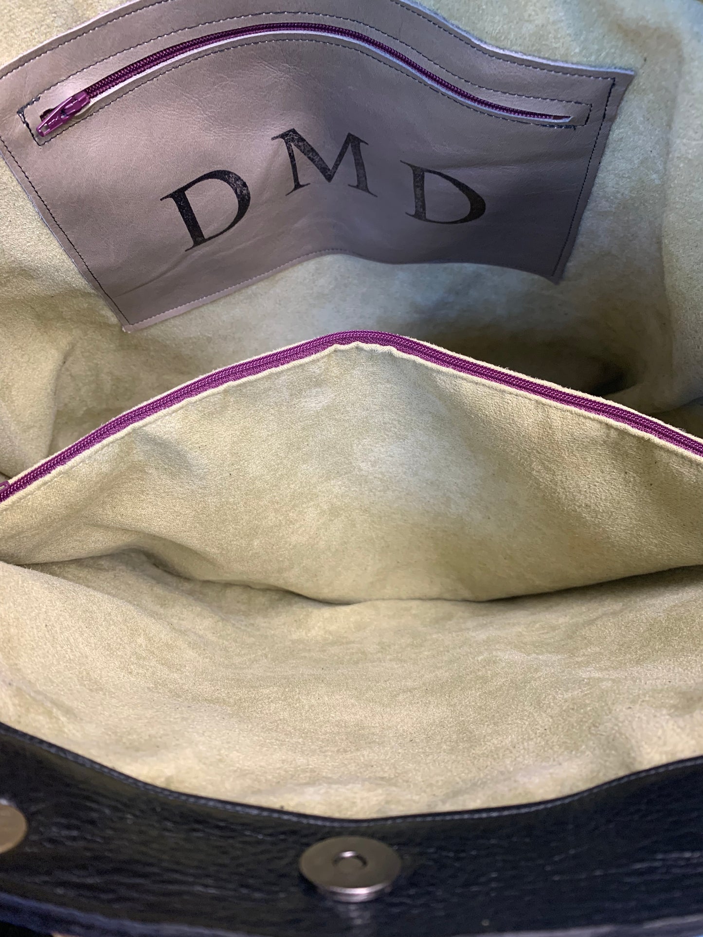 Black Leather Satchel One of a Kind Adjustable Shoulder Strap - DMD Bags