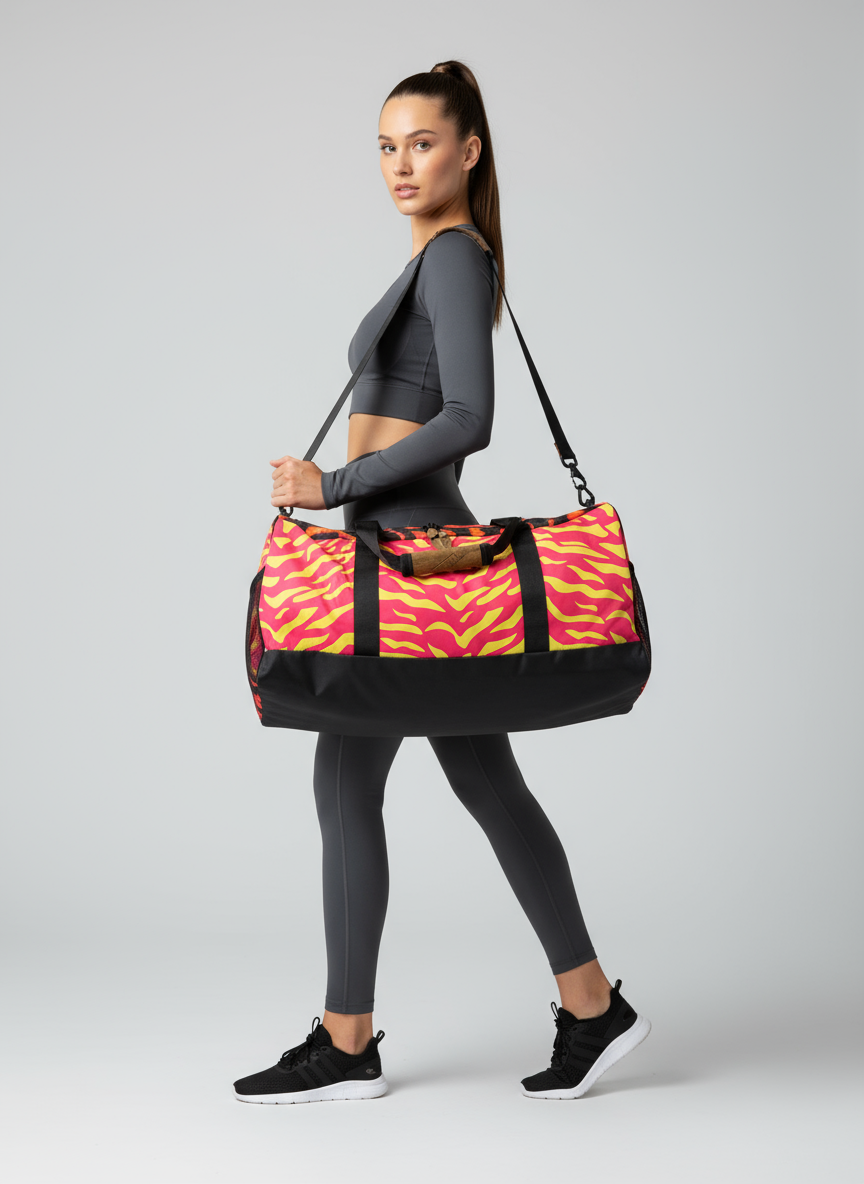 SALE!!Pink Tiger & Blazing Cheetah “Carpe Diem” Duffle Bag LS “ Traveler Companion” - DMD Bags