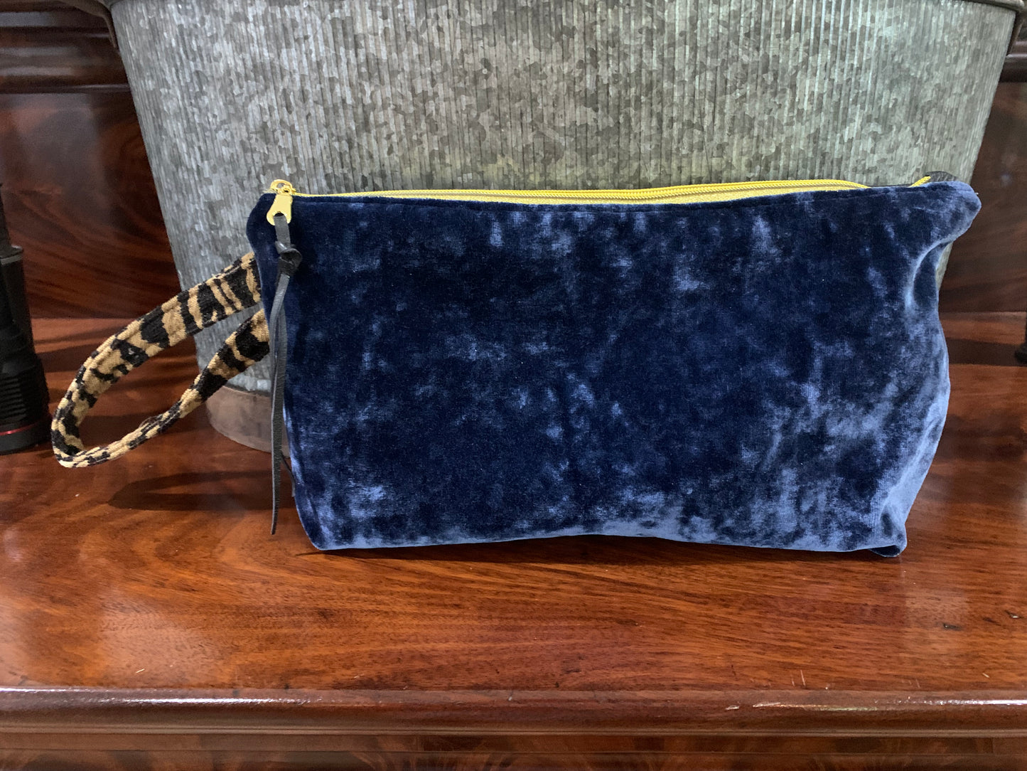 The Lisa Wristlet/ Velvet & Leather