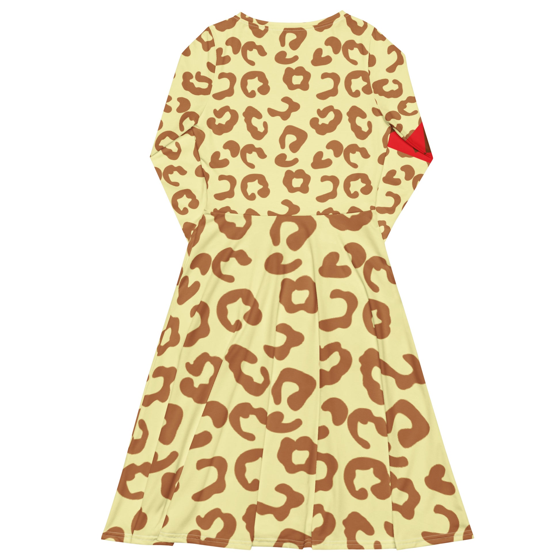 Creamy Cheetah print long sleeve midi dress - DMD Bags