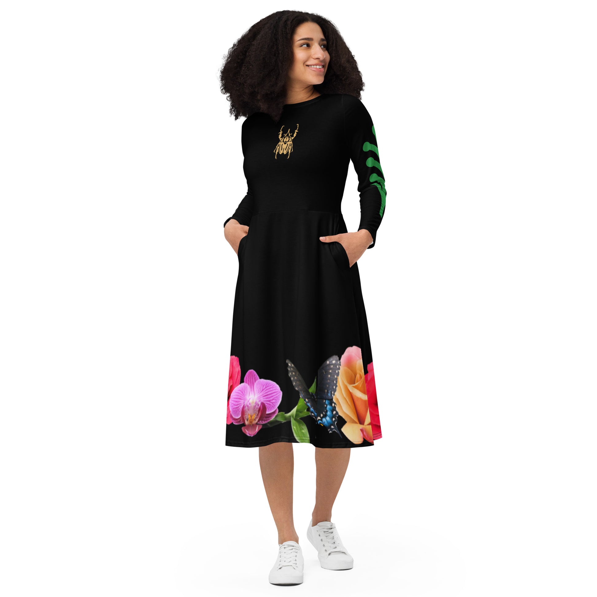 Scarab & Floral Fall & Winter Dress - DMD Bags