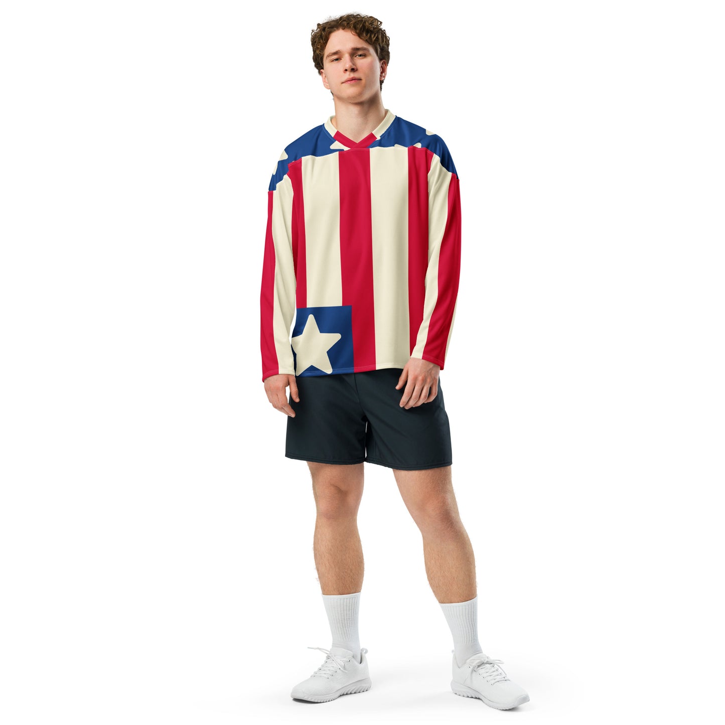 Lightweight Jersey Vintage American Flag Design