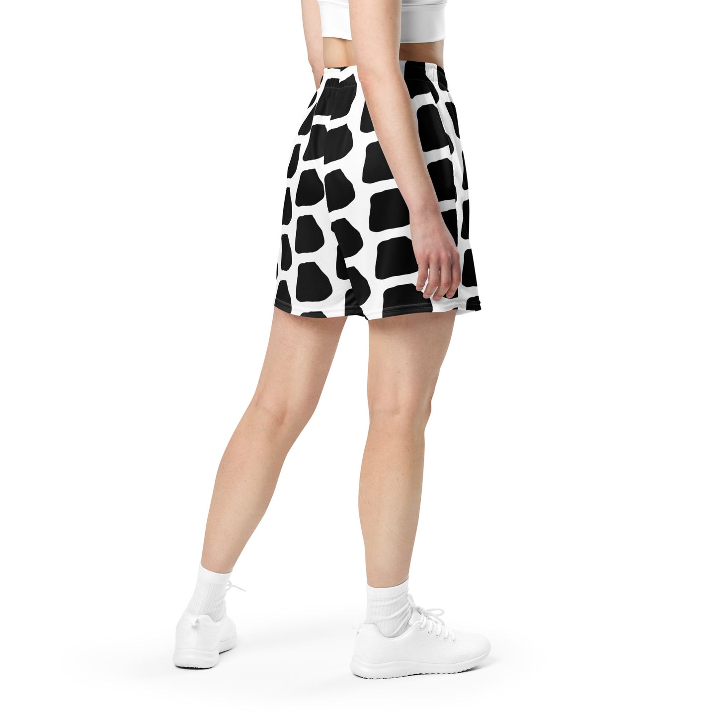 Mesh shorts- Black & White Giraffe - DMD Bags