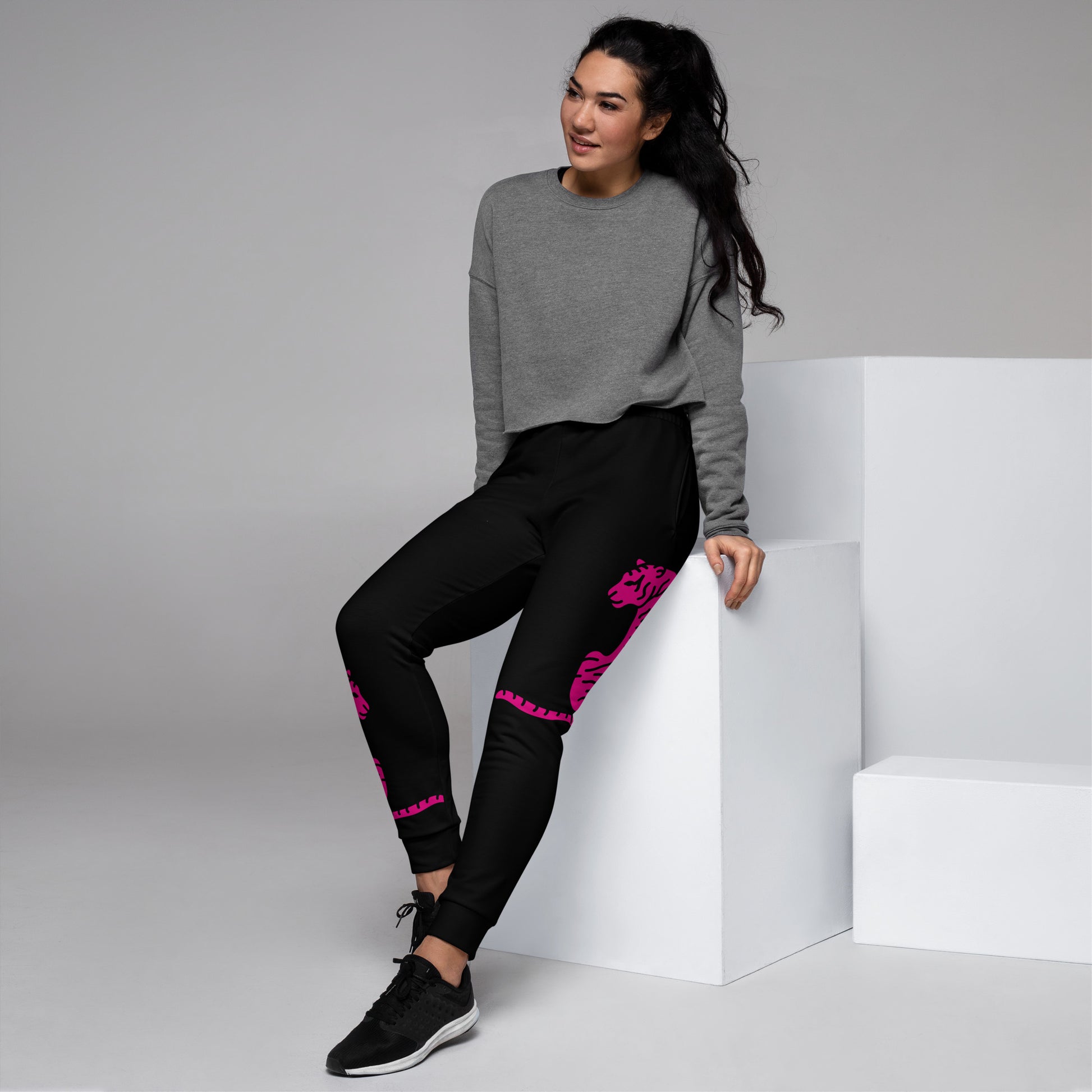 Women's Joggers Black with Hot Pink Tiger - DMD Bags