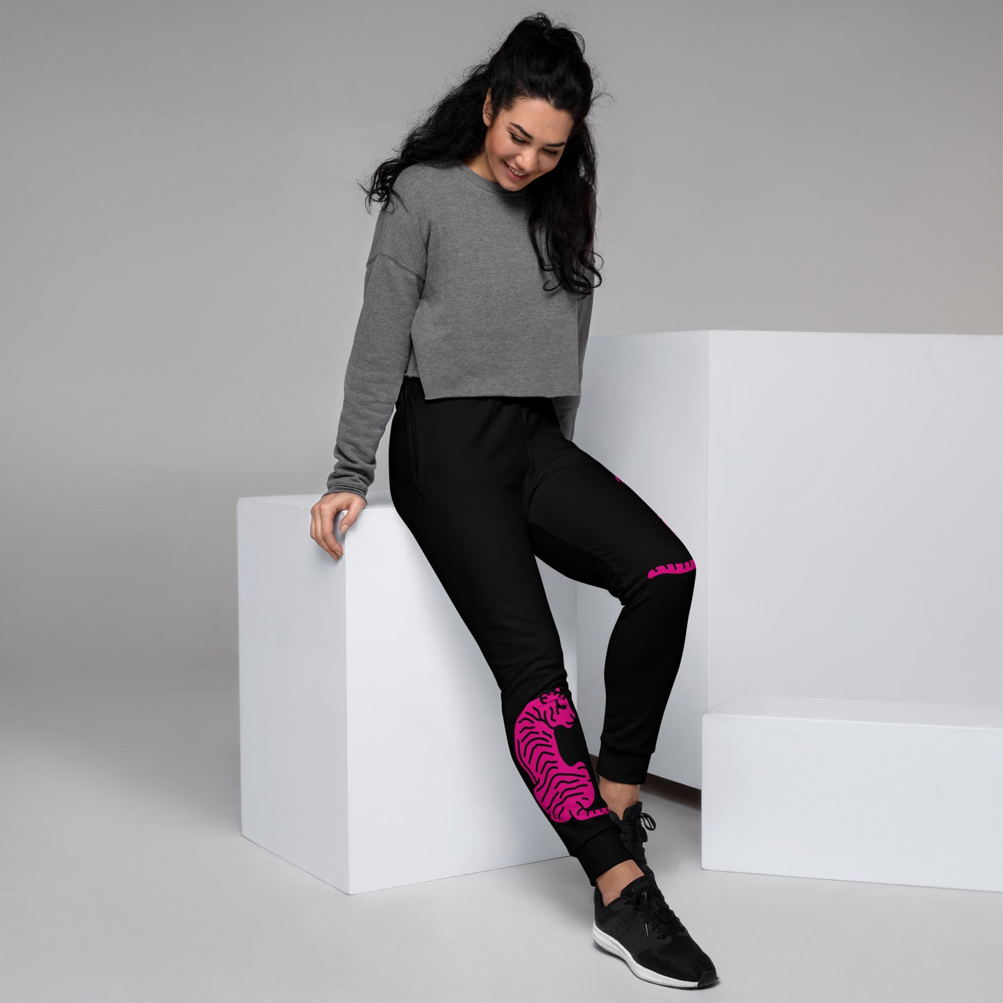 Women's Joggers Black with Hot Pink Tiger - DMD Bags