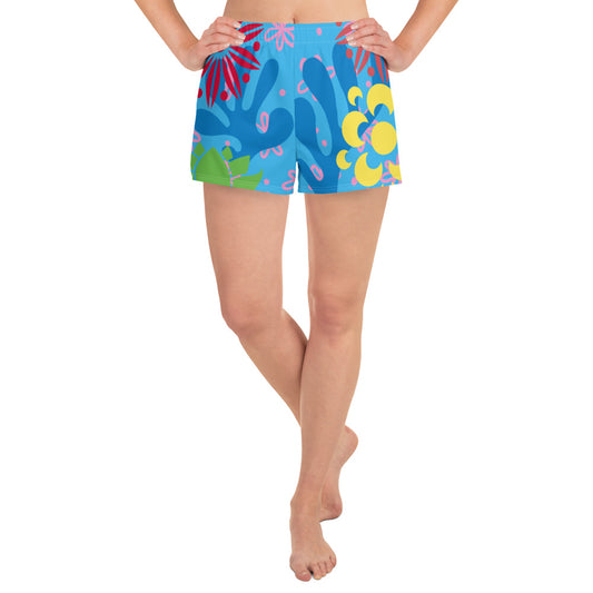 Women’s Athletic Shorts Bright Flowers - DMD Bags