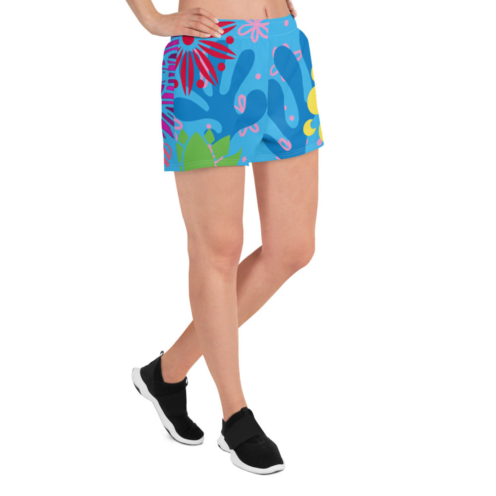 Women’s Athletic Shorts Bright Flowers - DMD Bags