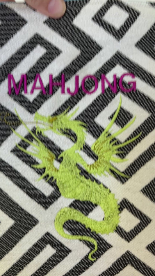 Mahjong Bag Green Dragon & Dots