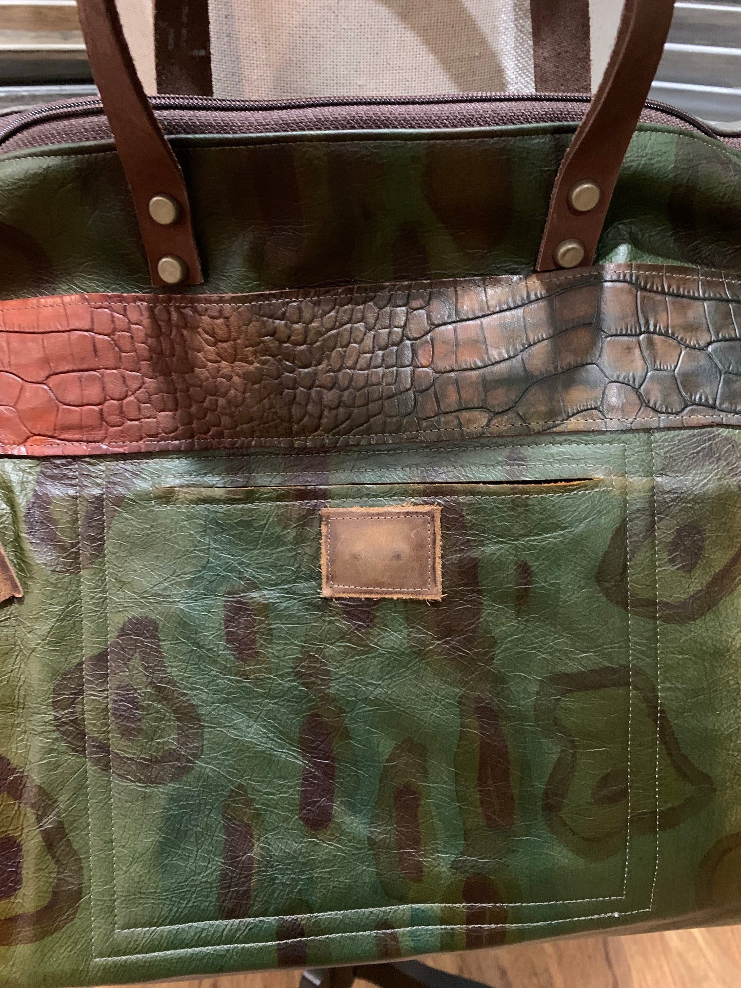 Satchel Cheetah Leather & Cut Velvets - DMD Bags